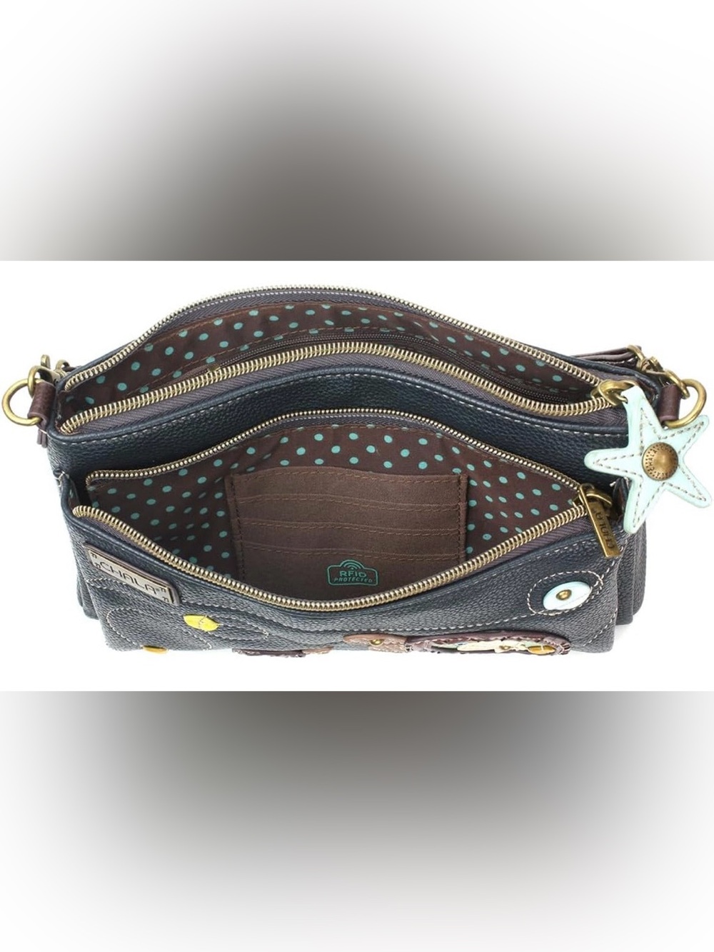 CHALA RFID Protected Vegan Leather Deluxe Crossbody Bag with Adjustable Straps - Picture 4 of 10